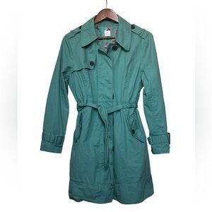 LC Lauren Conrad 3/4 Trench Coat Sea Green Women’s Size Small.